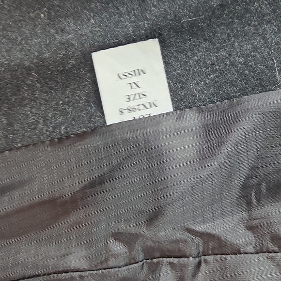 TRENDZ Women's Wool Charcoal Black Grey Hooded Peacoat XL - Picture 8 of 9